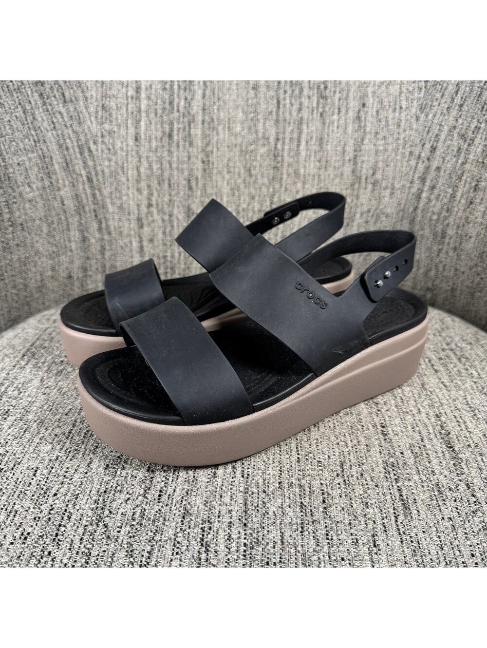 Crocs Brooklyn Low Women's Black Mushroom Slingback Platform Sandals Size W8 NEW